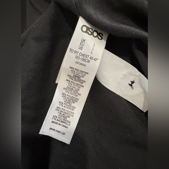 ASOS men’s black cross over jacket size large hooded with buttons - Picture 5 of 9